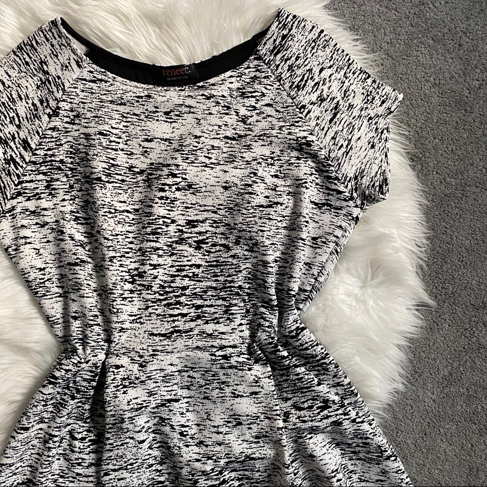 Renee C FLATTERING Black & White A-Line Dress - Picture 1 of 5